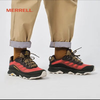MERRELL 迈乐 户外越野跑鞋男MOAB SPEED系带轻便防滑耐磨徒步鞋 黑桔红色 41