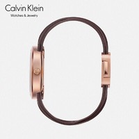 Calvin Klein 凯文克莱（Calvin Klein）CK罗马鞋系列 守护棕 皮质表带石英表S码 K2R2STGW（表盘:32MM）