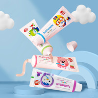 Pororo 四支装Pororo啵乐乐儿童牙膏6岁以上防蛀婴幼儿宝宝牙膏3岁以上含氟牙膏4-12岁