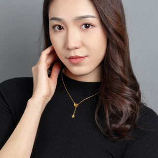 LUKFOOK JEWELLERY 六福珠宝 GDGTBN0001A 花叶心形足金项链