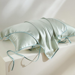 太湖雪 纯色真丝枕巾 100%桑蚕丝绸面料 单面丝绸单个装 松石绿 48*74cm
