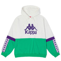 Kappa 卡帕 串标套头帽衫男拼接休闲运动卫衣撞色长袖外套