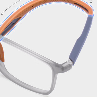 潮库 1019 灰橙色TR眼镜框+1.61折射率 防蓝光镜片