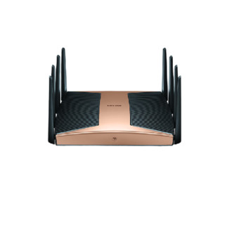 TP-LINK 普联 飞流系列 AX10200 三频3200M 家用级千兆Mesh无线路由器 Wi-Fi 6 古铜金