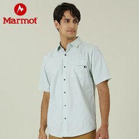Marmot 土拨鼠 新款运动户外轻量透气休闲男短袖衬衫上衣