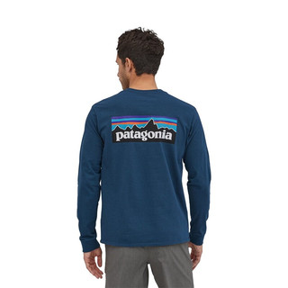 Patagonia巴塔2020L/S P-6 Logo男式休闲卫衣经典百搭39161/38518 BLK-黑色 M XL CTRB-克里特蓝