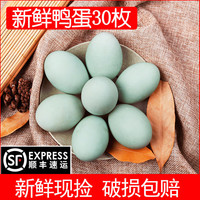 农家散养绿壳生鸭蛋新鲜青壳土鸭蛋大个青皮海鸭蛋30枚