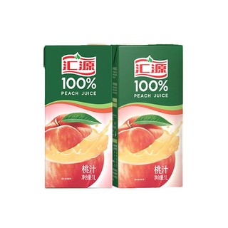 PLUS会员、有券的上：汇源 100%纯果汁 桃汁 1L*2盒