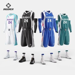 RIGORER 准者 2023新款篮球服套装男士训练跑步健身透气排汗运动定制球衣