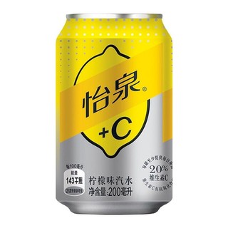 Schweppes 怡泉 +C 柠檬味 汽水 含维C 200ml*24罐年货装