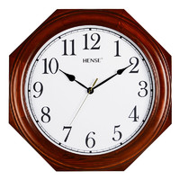 Hense 汉时 中式实木客厅挂钟复古时钟创意壁钟八卦钟简约现代挂表石英钟HW85D