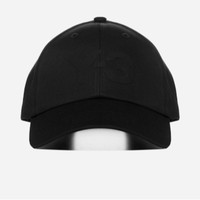 Y-3 带徽标黑色棉质混纺棒球帽