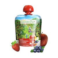 PLUS会员：Grandpa's Farm 爷爷的农场 宝宝果泥 法版 3段 苹果草莓蓝莓味 90g