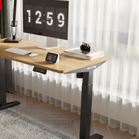 Loctek 乐歌 iE3 智能升降桌 黑色+原木色 140*70cm