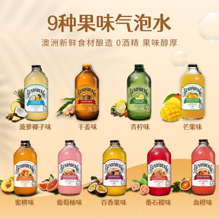 宾得宝含气碳酸饮料抖音网红气泡水果汁汽水多果味组合375ml*1瓶装 宾得宝蜜桃汁饮料*1瓶