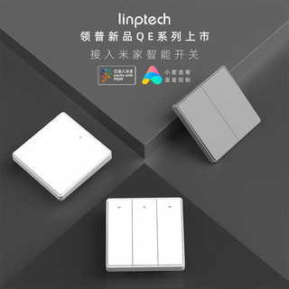 领普（linptech） 智能开关米家智能场景联动小爱语音控制定时开关一键全开全关 KE1无线开关-玻璃面板-灰色 双键