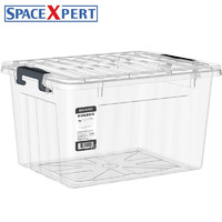 SPACEXPERT 空间专家 塑料收纳箱 20L透明单只 衣物整理箱口罩收纳箱儿童玩具收纳盒