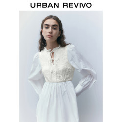 URBAN REVIVO 女士中长款连衣裙 WL42S7AS2000 本白 M