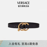 范思哲（VERSACE）奢侈品女士环扣腰带腰带黑色金色带扣75 情人节礼物