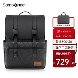 Samsonite 新秀麗 雙肩包男士電腦背包商務休閑通勤書包TT1 黑色|15.6英寸電腦|凈重0.9kg