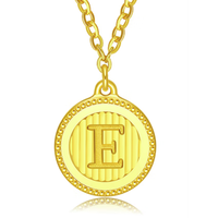 LET'S BLING 贝灵珠宝 字母圆牌足金项链 45cm 2g