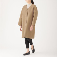 MUJI 無印良品 女士中长款大衣 W9AD225 驼色 XL