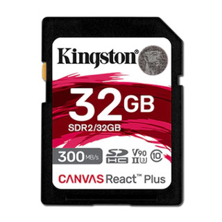 Kingston金士顿Canvas React Plus SD存储卡 内存卡专业相机摄影 内容创作 红色 专业相机 捕捉 4K/8K 超高清高速照片 专业摄影师和数字电影制作人 128GB