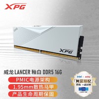 XPG 威刚 威龙 LANCER DDR5 8/16G 游戏电竞超频马甲条 台式电脑白色内存5600 D5