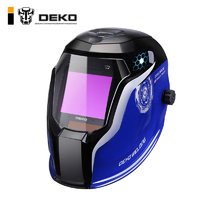 DEKO电焊面罩高清自动变光真彩四探头太阳能氩弧焊接大视窗电焊帽