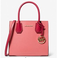 MICHAEL KORS 迈克·科尔斯 Mercer Medium Two-Tone Pebbled Leather Crossbody Bag