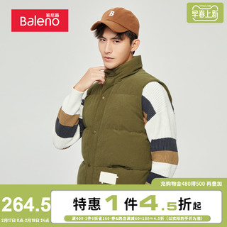 Baleno 班尼路 男士羽绒马甲 8822308M009 橄榄绿 M