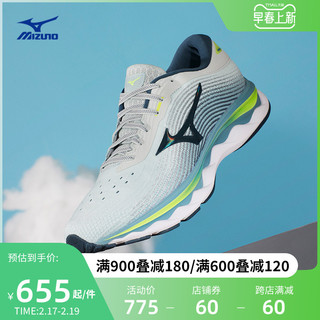 Mizuno 美津浓 Wave Sky 5 女子跑鞋 J1GD210244 黑色/玫瑰金/灰色 38