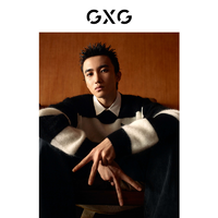 抖音超值购：GXG 男装 商场同款黑白条纹马海毛衣针织衫男 #GE1200180L