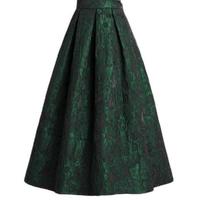 她池 女士A字半身裙 T23B2040B 绿色 XXL