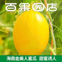 百果园 海南金美人蜜瓜甜瓜黄皮哈密瓜新鲜水果净重5斤礼盒装