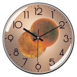三五 牌 挂钟 钟表客厅家用创意时钟简约时尚石英钟表挂墙薄边挂表 52613光影星球（直径26cm）