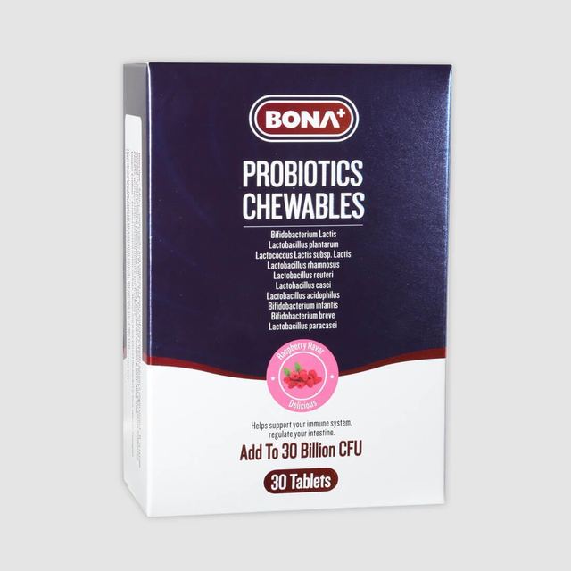 Bona 博纳 多重益生菌肠胃SPA咀嚼片 树莓味30片/盒（到期：23.5，介意勿拍）