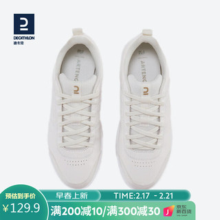 DECATHLON 迪卡侬 小白鞋板鞋男女休闲网球鞋减震透气情侣鞋IVE1金色LOGO40-4348190