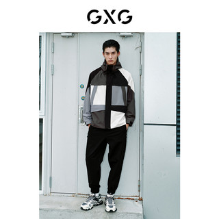 GXG 男装 黑白连帽夹克加厚夹棉外套三防 2022年秋季新品户外系列