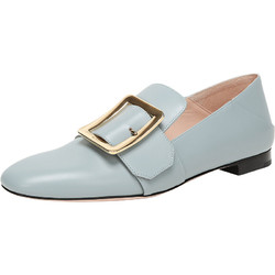 BALLY 巴利 奢侈品 女士JANELLE系列浅蓝色牛皮便鞋6225877 3.5/36.5码