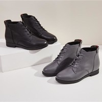 红蜻蜓 新款秋冬季英伦风黑色增高单靴粗跟时尚短靴子C90612