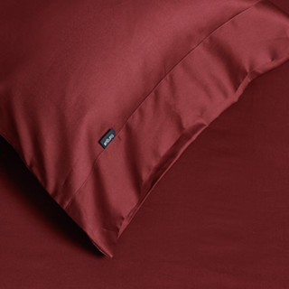 turqua 时光居品 缎纹纯棉枕套 玛雅红 48*74cm 一对装