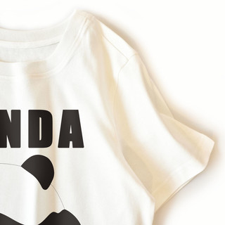 白色捂脸熊猫短袖T恤 一家三口全棉亲子装夏装新款2021母子母女装