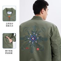 抖音超值购：Warrior 回力轮胎 回力冬男女同款棉服国潮印花刺绣休闲飞行夹克外套男士#Z161A3201