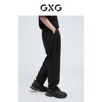 抖音超值购：GXG 男装 黑色直筒休闲裤舒适微弹男士2022年夏季新品#10D1020772B