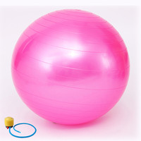 飞利临 环保加厚瑜伽球运动健身球瑜珈孕妇球平衡无味防爆大号高弹感统训练球 粉红色 55cm