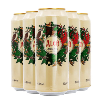 ALCO 阿尔寇 欧洲进口阿尔寇小麦白啤酒批发浑浊性酵母啤酒500ml*5罐装酒水