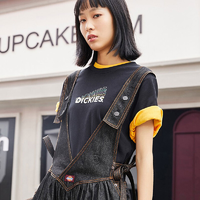 抖音超值购：Dickies 帝客 女子夏季时尚潮流印花圆领百搭运动休闲短袖 DK008822BLK1