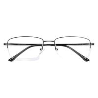 JingPro 镜邦&winsee 万新 1922 黑色钛架眼镜框+1.60折射率 防蓝光镜片