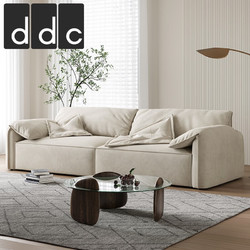 ddc 意式极简科技布网红沙发组合北欧实木大象耳朵布艺沙发客厅家具 双扶手单人位 亲肤绒布海绵座包
